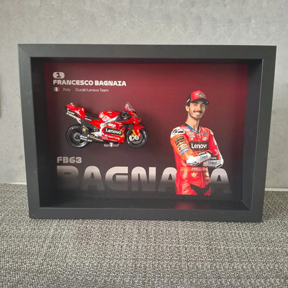 Francesco Bagnaia Moto Circuit 3D Framed Art