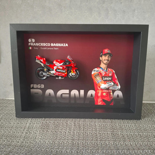Francesco Bagnaia Moto Circuit 3D Framed Art