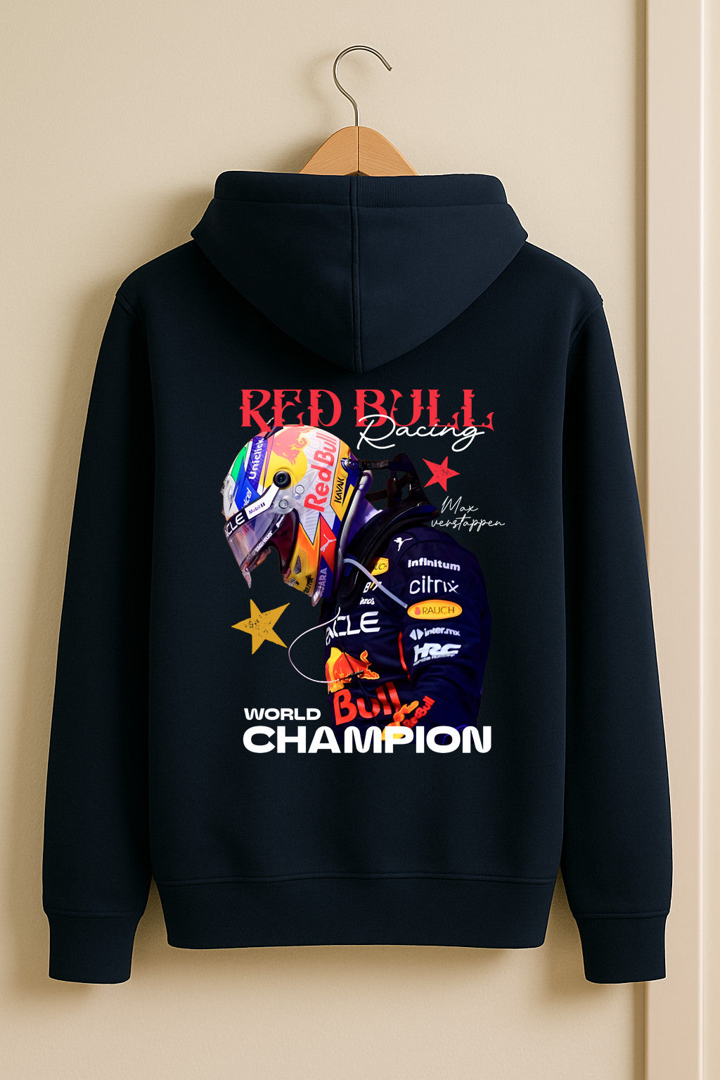Max Verstappen Champion Hoodie – RB21 F1 Car Graphic | Navy blue