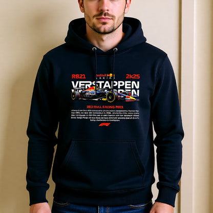Max Verstappen #1 Red Bull Racing Hoodie – RB21 Car Design | F1 World Champion