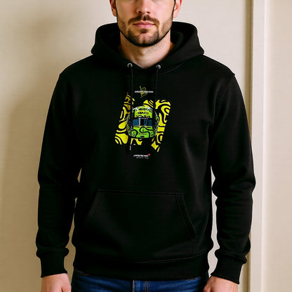 Lando Norris #4 Helmet Hoodie – Neon Green Design | F1 Merch | Black