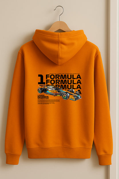 Lando Norris Hoodie – Papaya Formula Racing | F1 Car Graphic | Orange