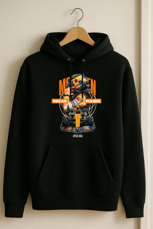 McLaren F1 Hoodie – Oscar Piastri #81 Racing Car Graphic | Black