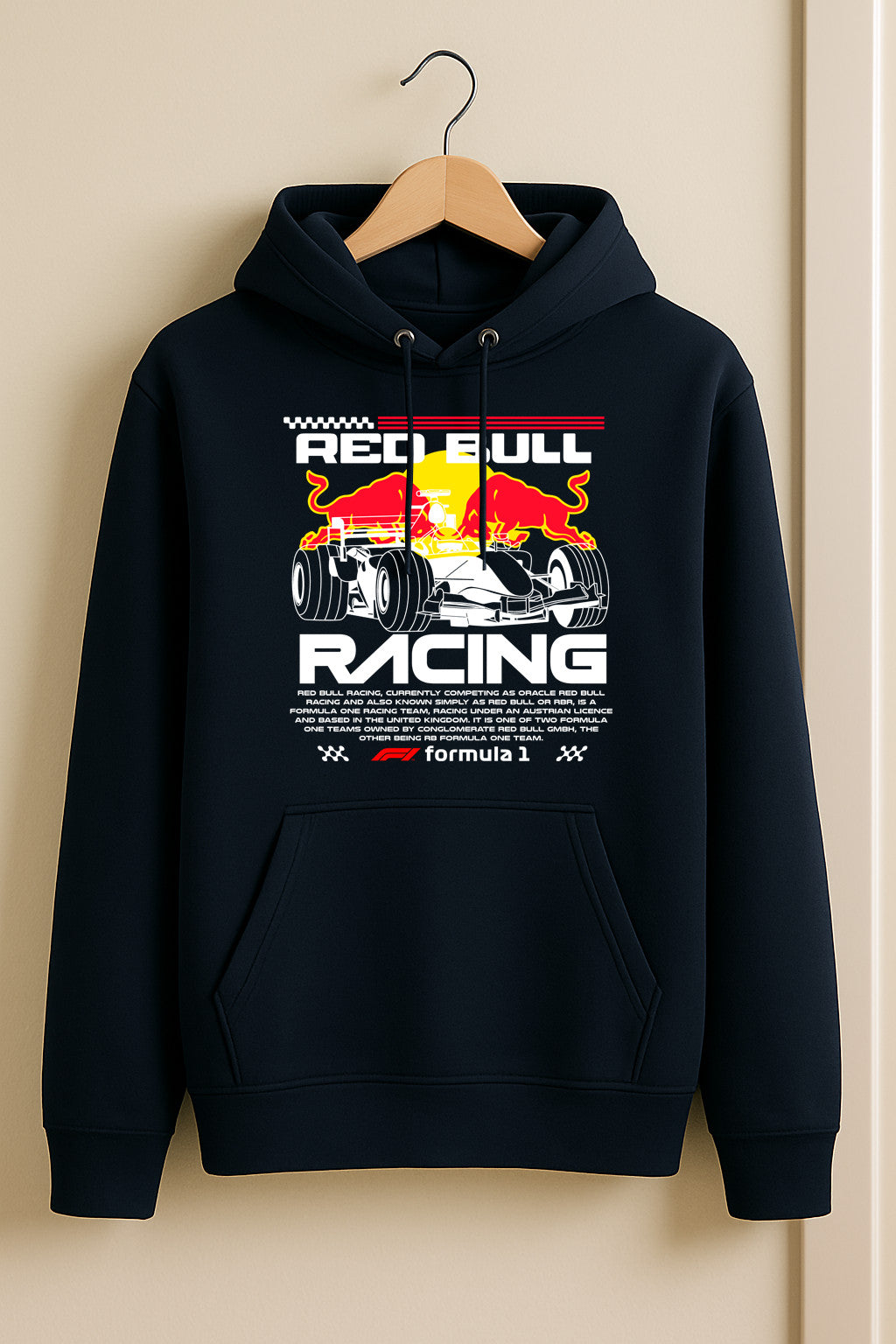 Max Verstappen Hoodie – RB Racing Champion Design | F1 Car Graphic | Navy blue