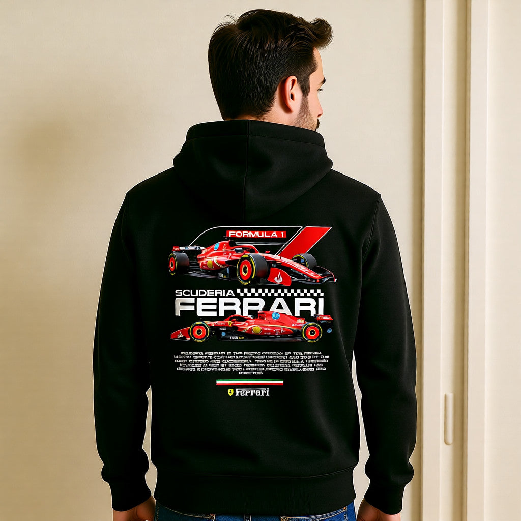 Charles Leclerc #16 Ferrari Hoodie – SF25 Black Edition | F1 fan merch