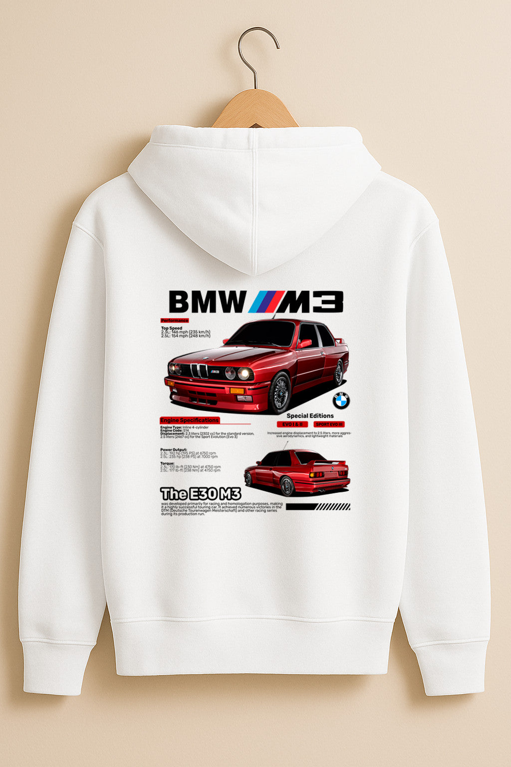 BMW E30 Hoodie – Motorsport Hoodie – Vintage Racing Unisex